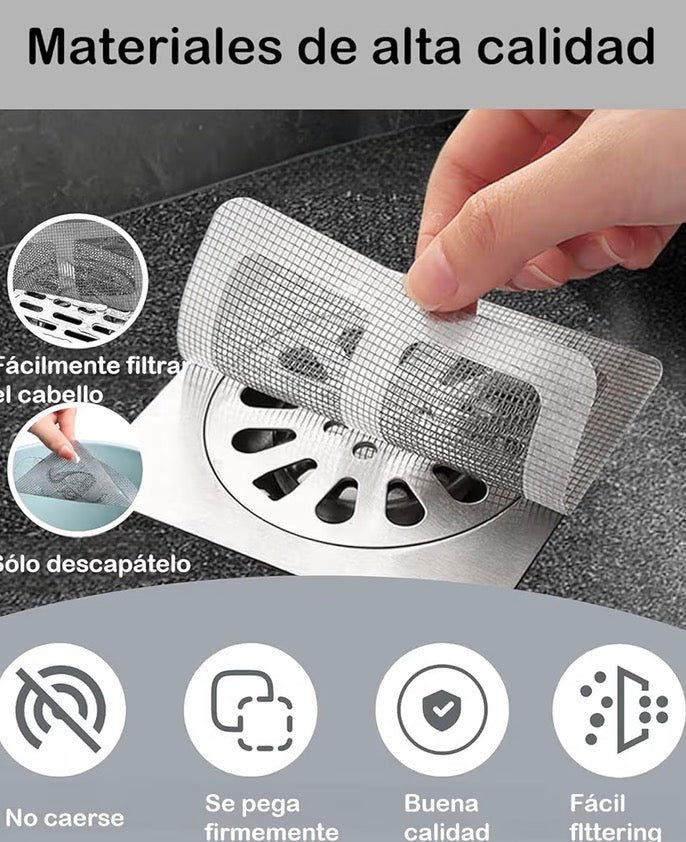 COLADERA PLANA ATRAPARESIDUOS PEGATINA 10pz