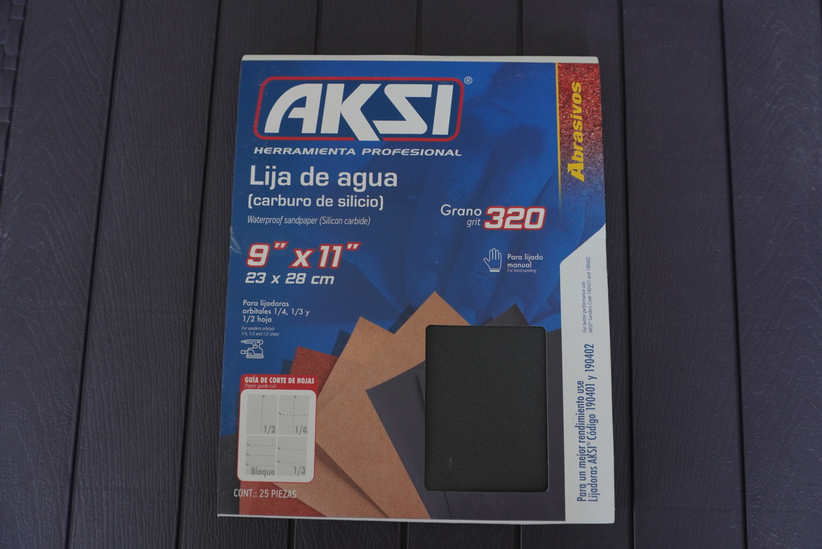 PAQUETE DE LIJAS 25pz