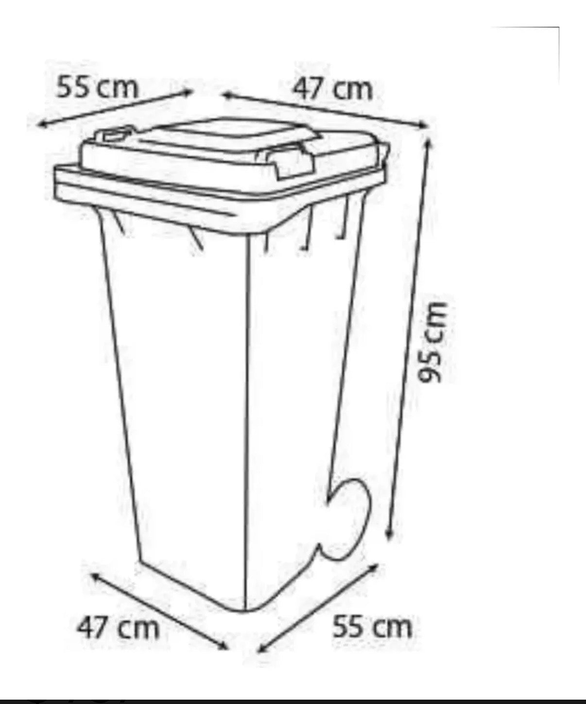 BOTE BASURA CONTENEDOR CON RUEDAS 120LTS